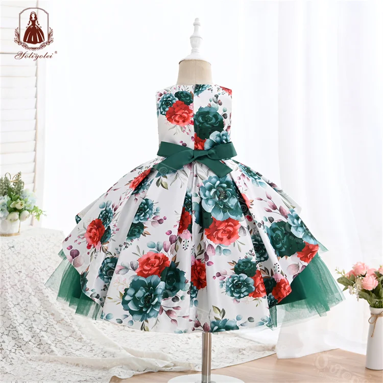 Yoliyolei Morden Style Decoration Halloween Party Tutu Dress Kids Girls Tail Dinner Party Princess Dresses Ball Gown