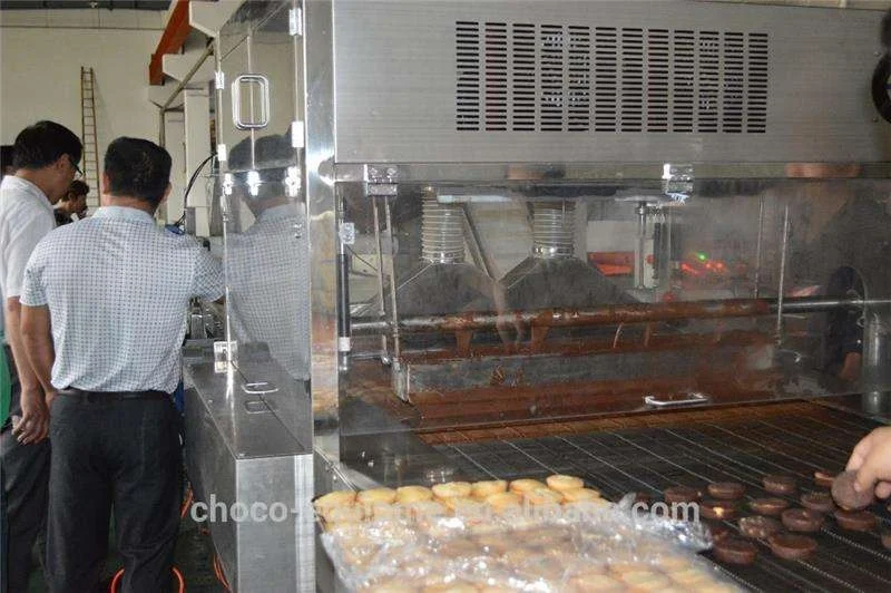 High Efficiency Full Automatic Chocolate Coating Machine Chocolate Enrobing Line
