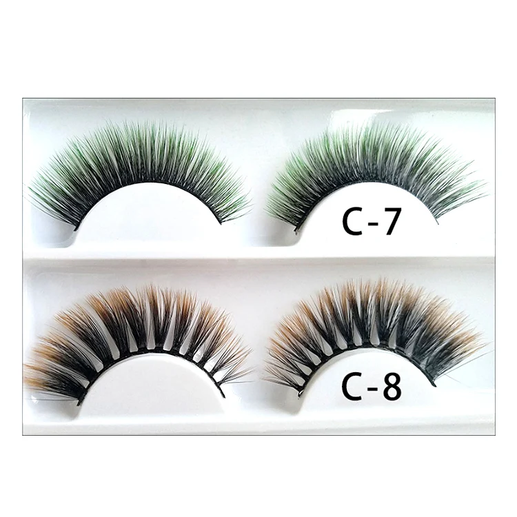 Wholesale rainbow faux lashes vendor soft wispy 5d colorful strip mink eyelashes