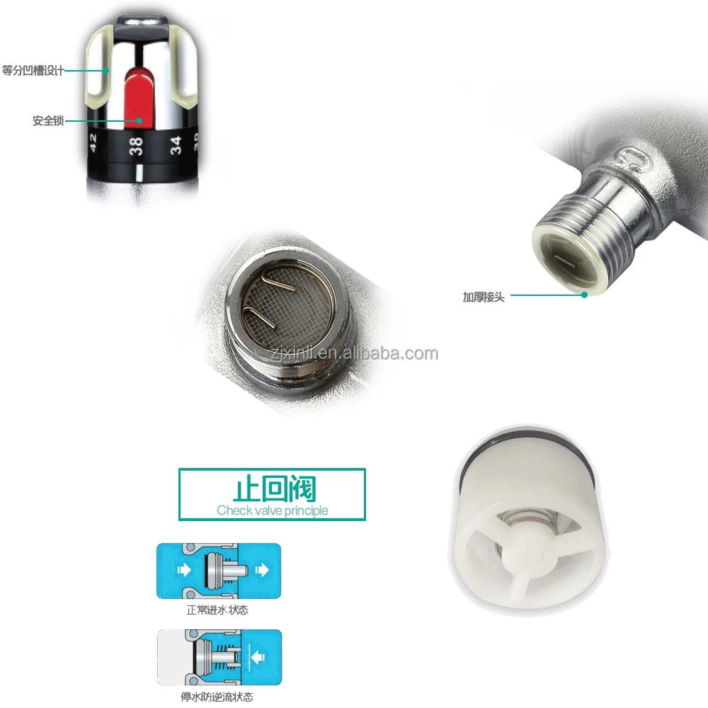 X9335 Brass Material Chrome Finishing of Water Pipe Thermostatic Mixing Valve