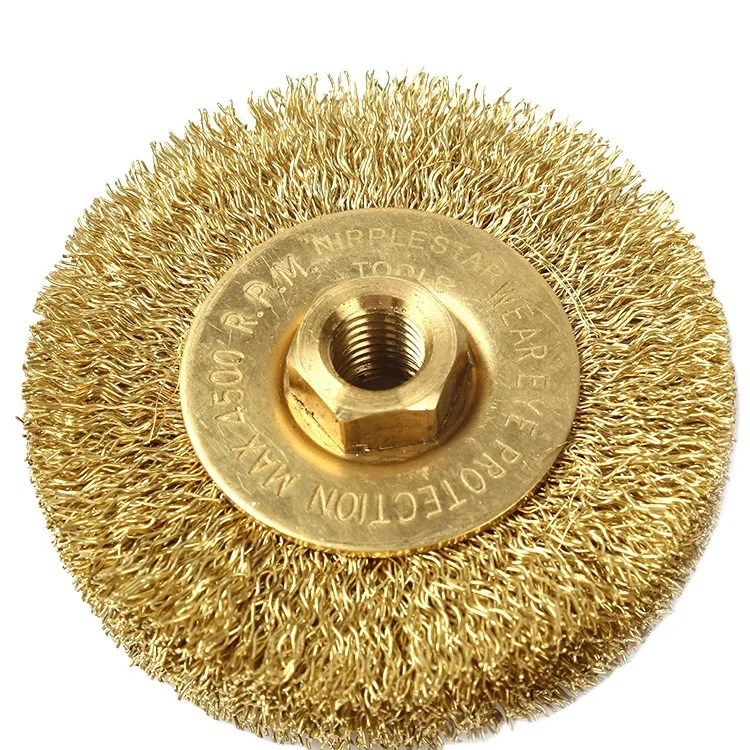 Latest Design Copper Brush Superior Quality 100% Brass Wheel Brush aluminum bronze wire brush wheel non sparking