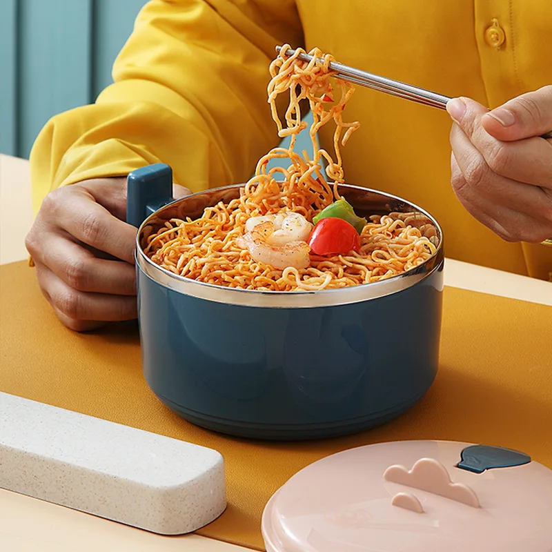 2021 High quality colorful custom printed stainless steel noodle bowl with stocked