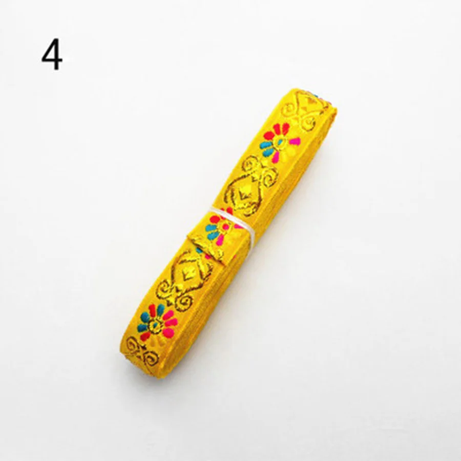 6.8meters/lot Ethnic Embroidery Fabric Lace Sewing Trims 2cm Width Tribal India Boho Fashion Decorative Webbing