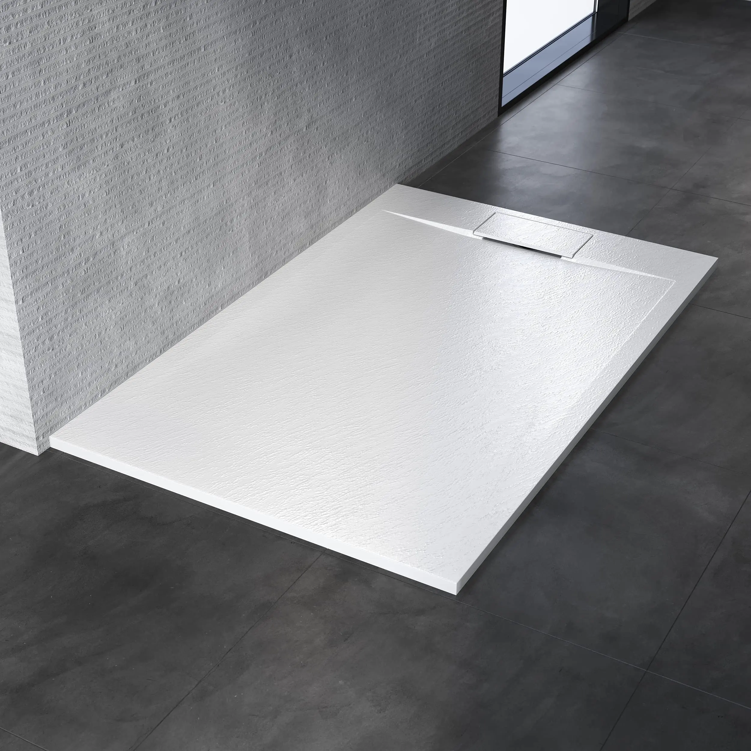 UK Hotel Ultra Flat New Square Shower Pan Old Stone Smc Shower Base