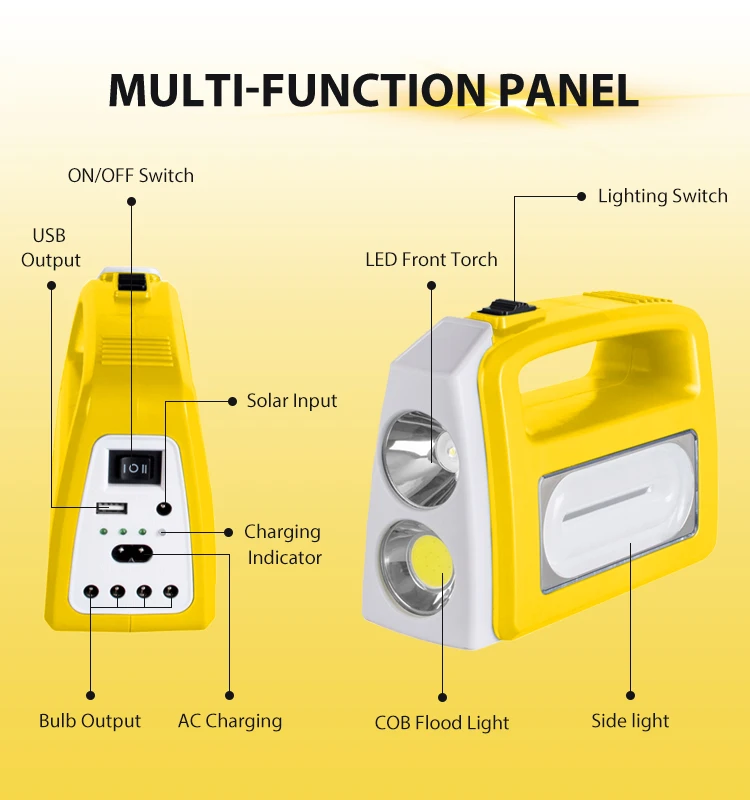 Emergency Solar Light Portable Smart Power Station 5V 5W 18W Mini Home Solar Generator with Solar Panel Led Light