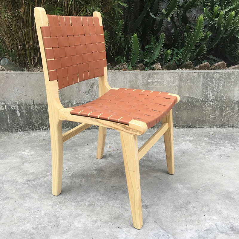 
Woven Leather Strapping Timber Tanner Dining Chair 