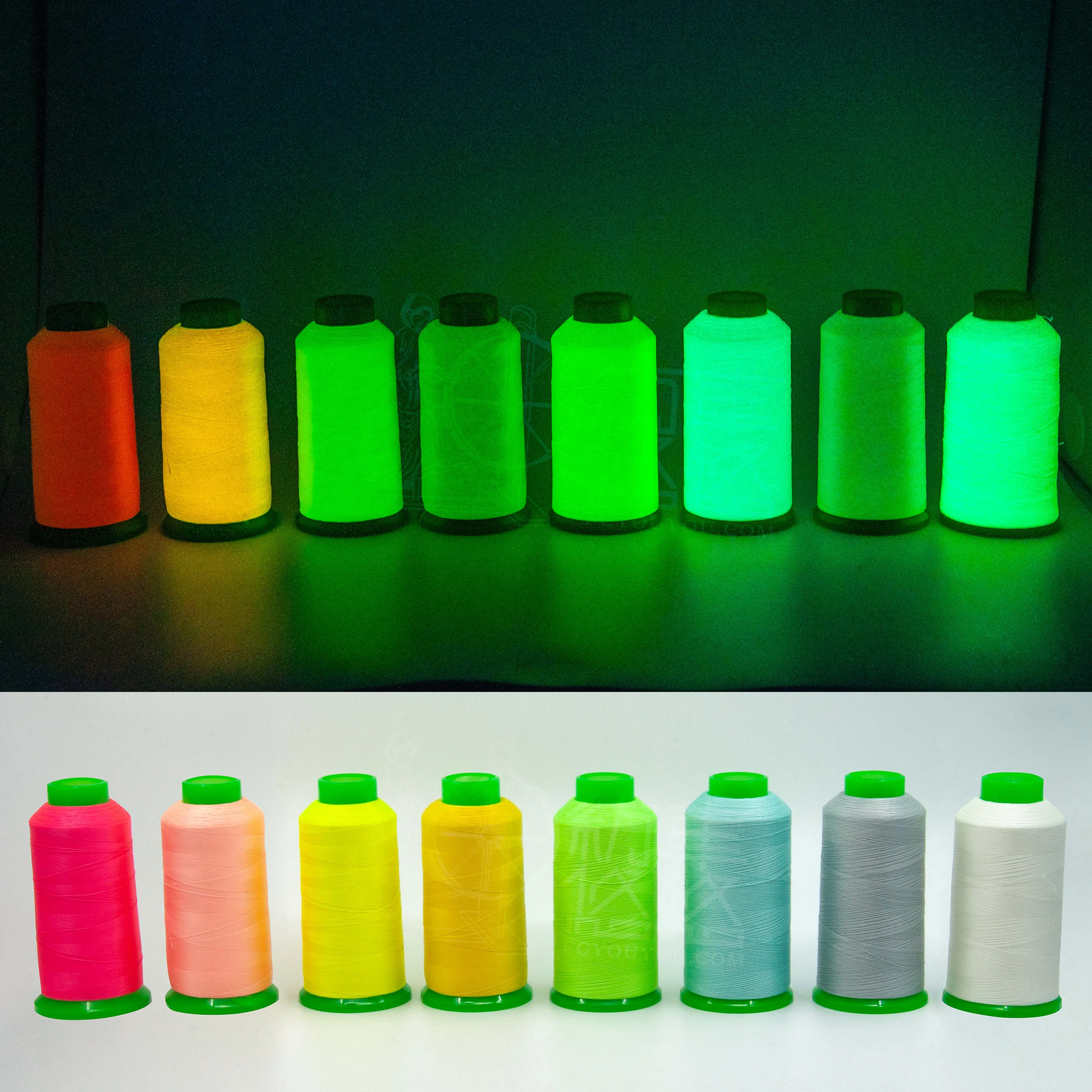 Factory wholesale Glow in the dark embroidery thread Super bright luminous thread glow in the dark sewing thread