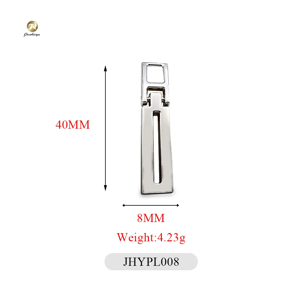 Custom metal zipper puller slider silver gunmetal hollow alloy zipper puller