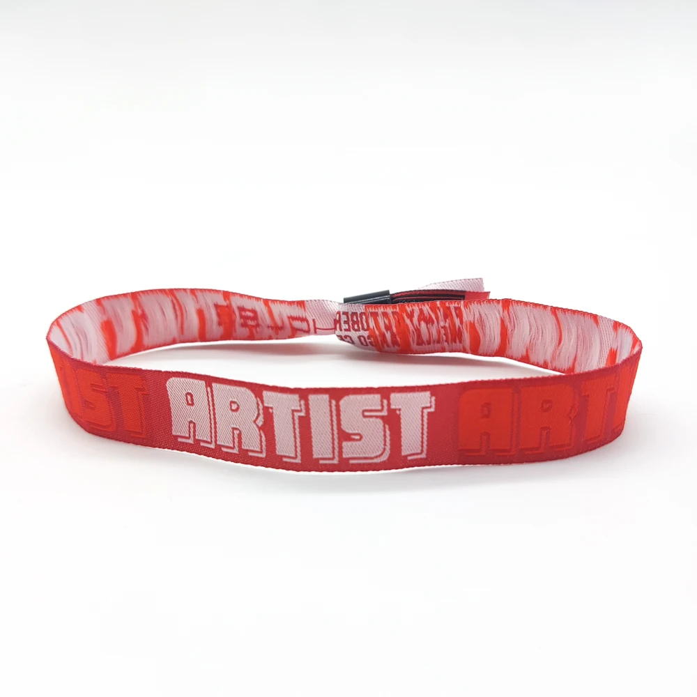 Лидер продаж 2023 резиновый праздничный тканевый браслет односторонний пластиковый замок для