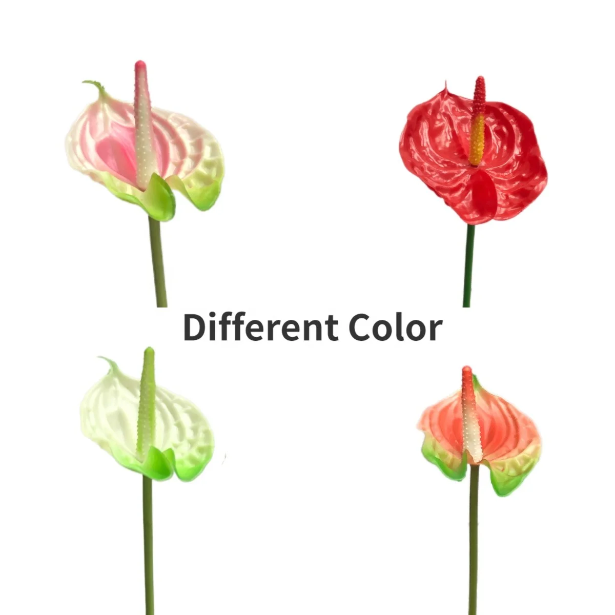 Real Touch Soft Pvc Eco-fashion Anthurium Artificial Flower Manufacturer