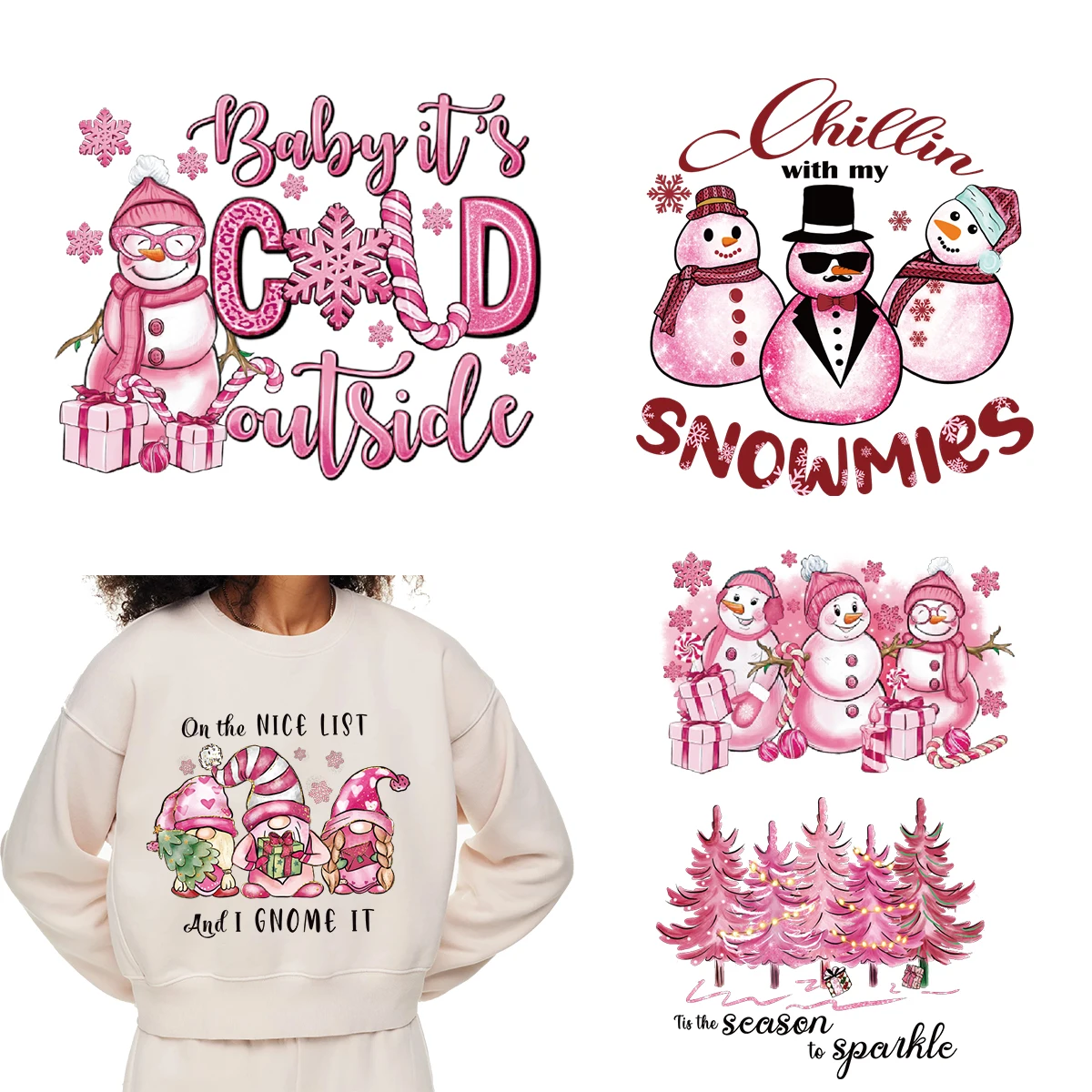 Christmas  transfers printing dtf transfers stickers Wholesale Custom Design  iron on Heat Ready to Press for T-shirts hoodies