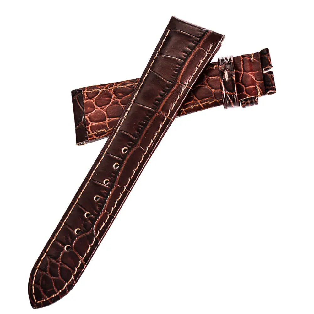 Reef Tiger  High Quality 22mm Genuine Calfskin Leather Strap with Deployment Buckle Durable Watch Band for Men