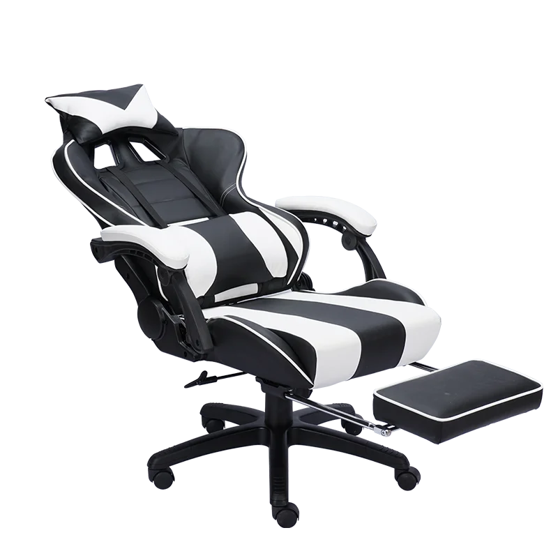 Wholesales cheap ergonomic linkage armrest reclining gaming chairs with footrest