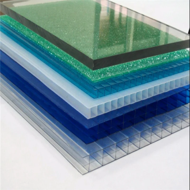 transparent/ colored customizable insulation extrusion double layer polycarbonate sheet/ plastic pc sun roofing sheet/
