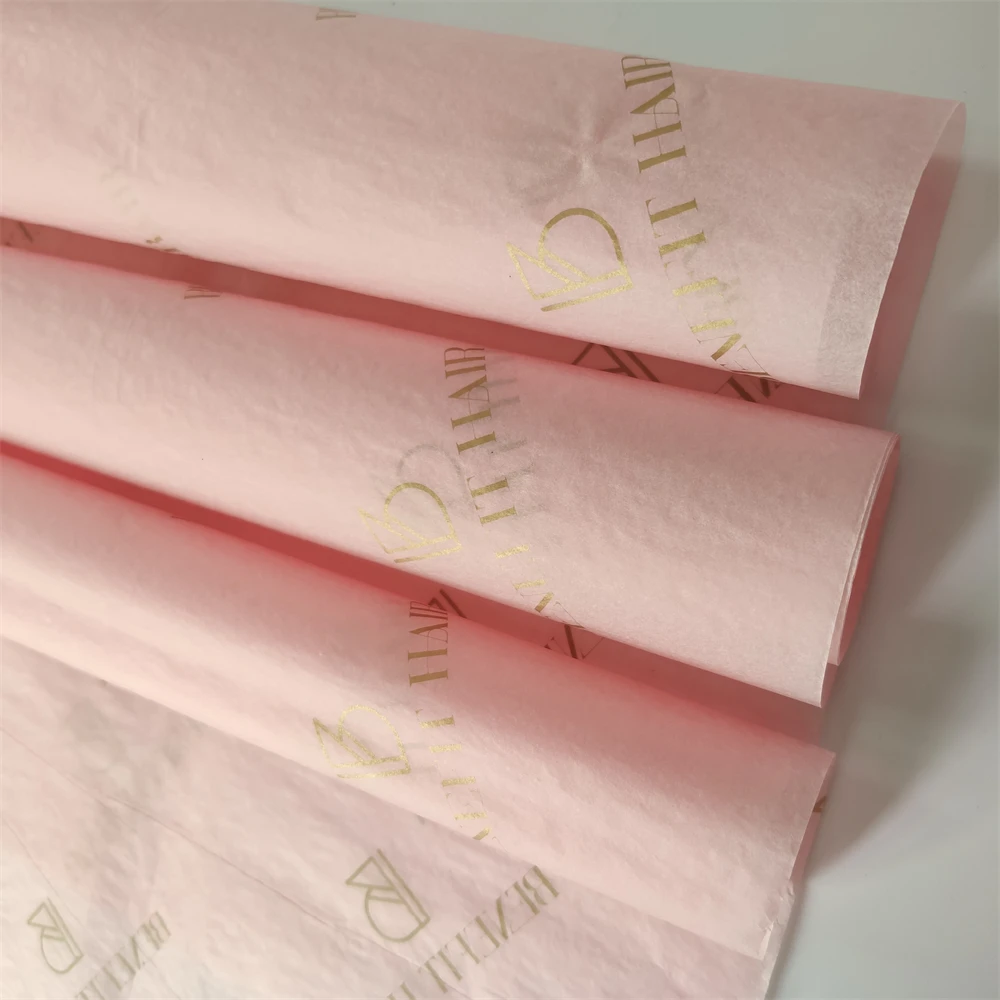 Custom Printed Logo Recycled Gift Tissue Paper Eco-Friendly Black Pink Clothes Shoes Apparel Packaging Wrapping Tissue Paper