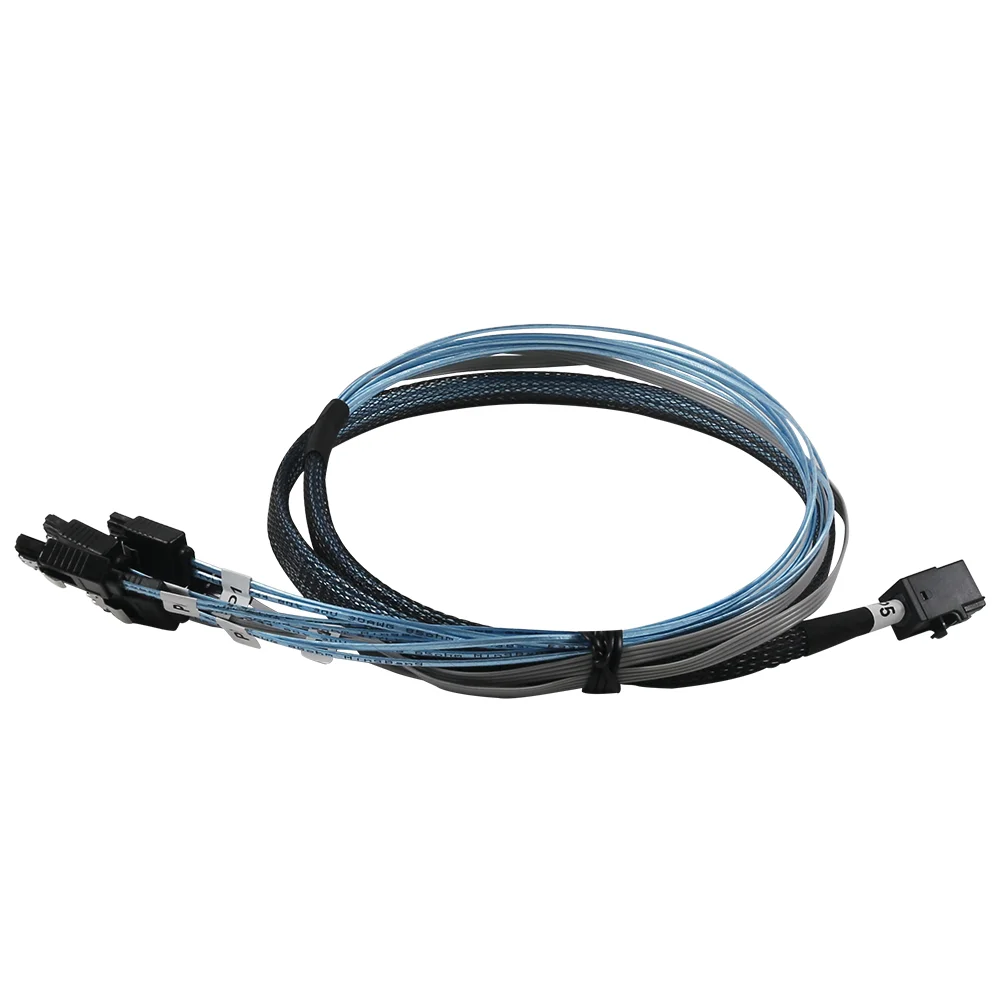 High Speed PC Computer Motherboard SAS Cable HD Mini SAS SFF8643 4i/8i to 4 SATA 7pin & 8 Pin Power Supply  Hard Disk  Drive