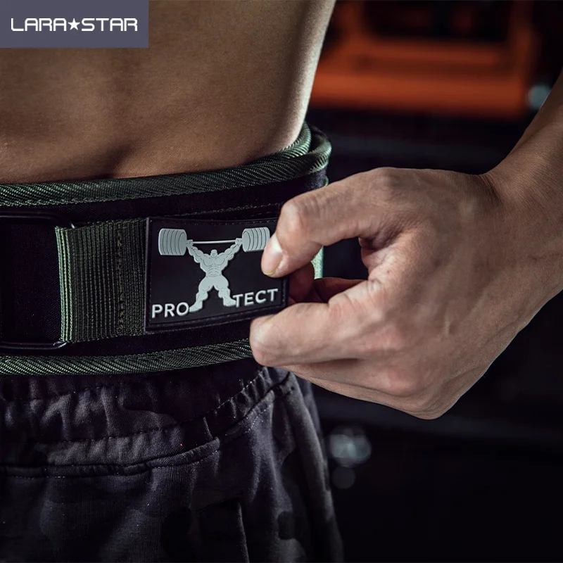 LS0878 Double Layer Weightlifting Belt EVA Material Army Green Waist Belt Support