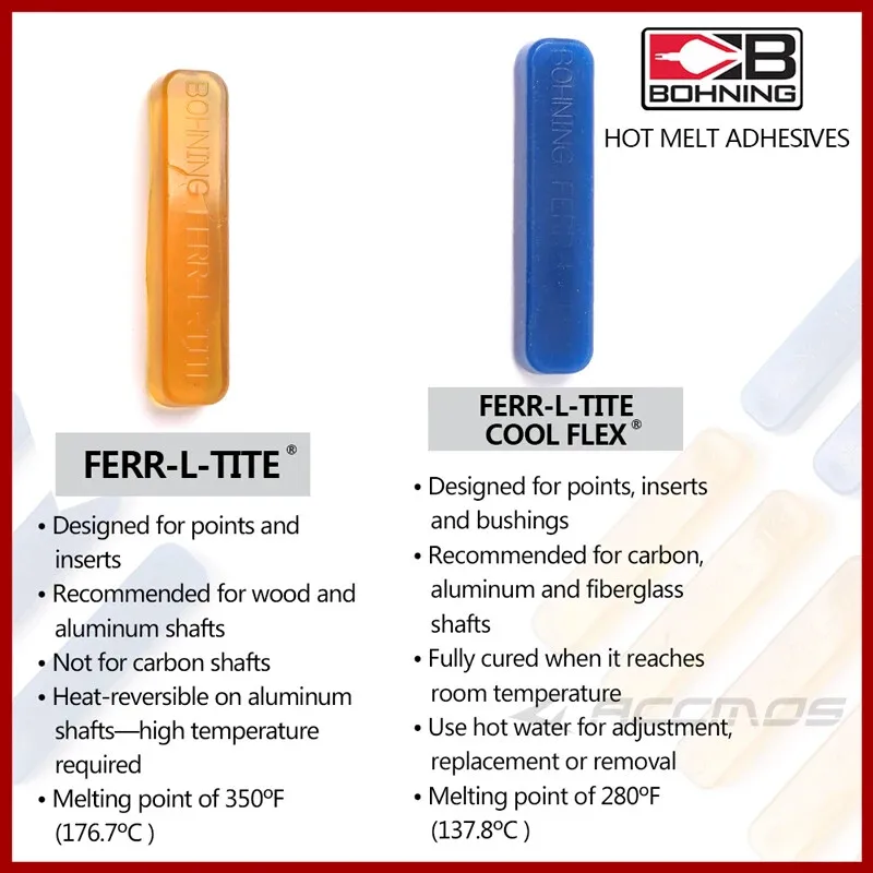 Archery Bow and Arrow Glue Stick Hot Melt Adhesive High Temperature Fire-baked for Arrow Head Broadhead Arrow Insert Nock Pin