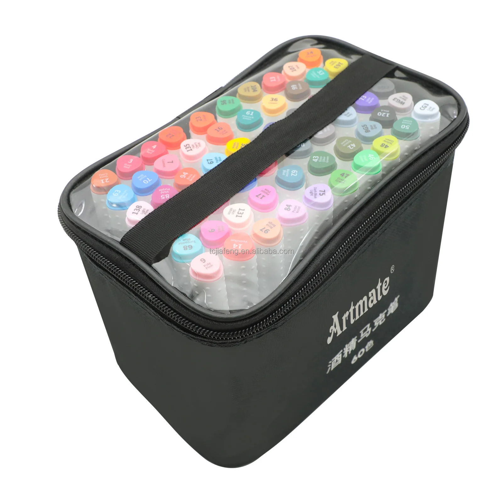 Artmate Chinese professional  double tip art Marker pen set with Alcohol Based Ink 60 Colors for art supply