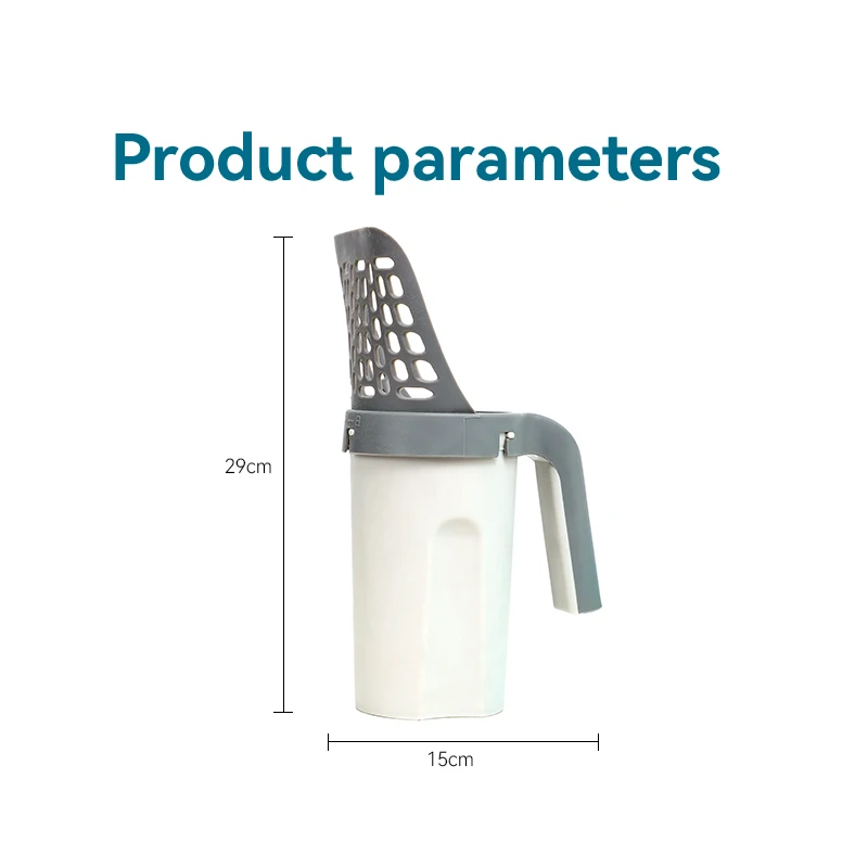 Cat Litter Disposal System Premium Integrated Detachable Deep Cat Litter Scoop with Bags Waste Container Inside