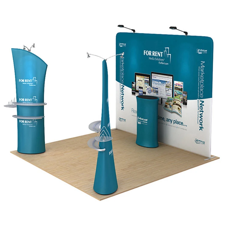 3X3m 3X6m Trade Show Exhibition system Booth with tower could show cargo perfect by laser light and shelf could hold more cargo