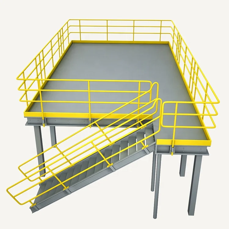 square tube upright H style steel beam 1000 per square meter loading capacity  Customized Warehouse Storage Steel Platform