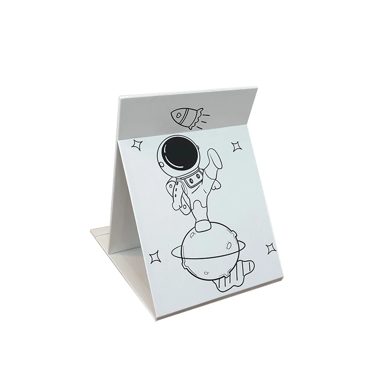 Modern Foldable Glass Makeup Mirror Small Portable Desktop for Female Students Custom Shape for Cosmetic Use
