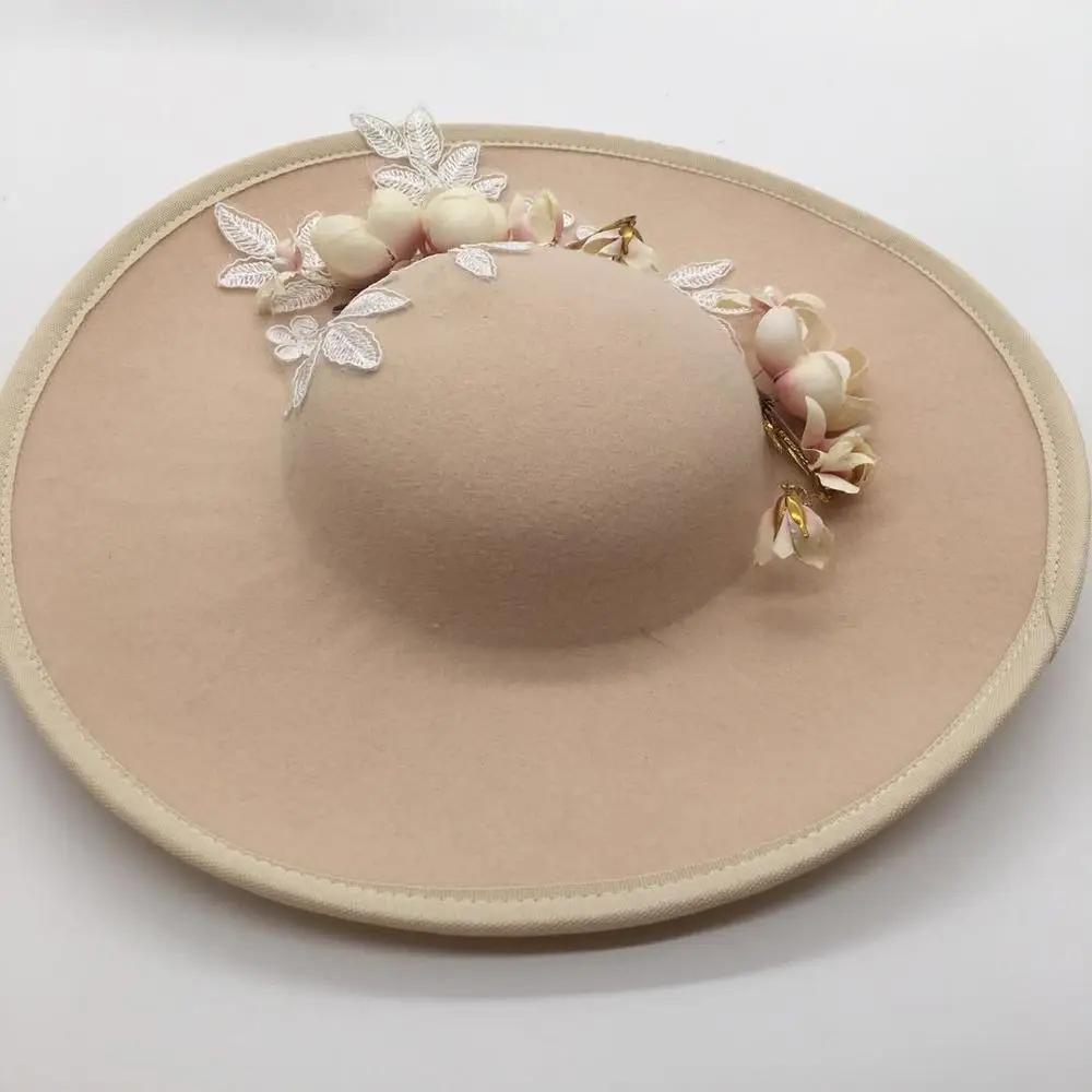 High Quality Ladies Wide Flower Fashion Hat For Women Party Elegant Church Hat