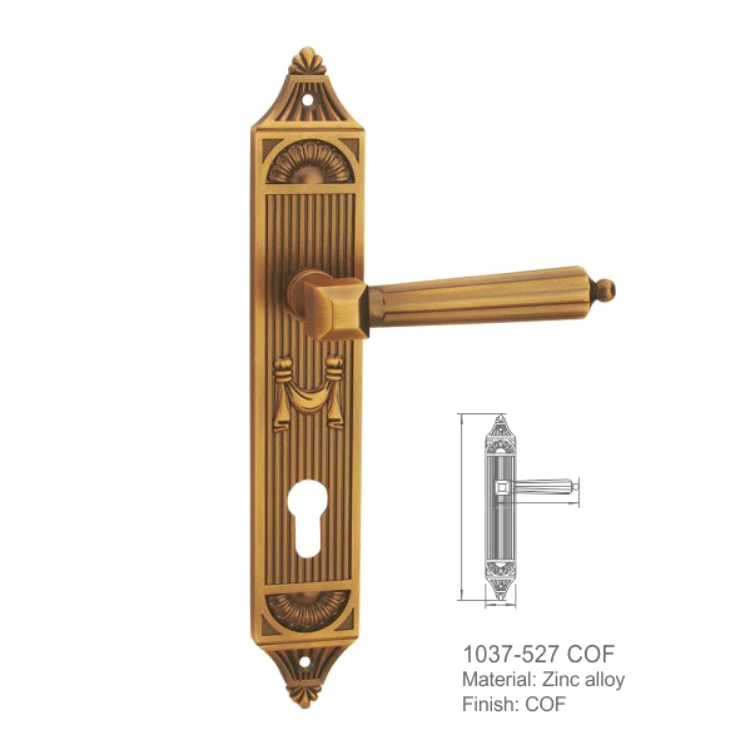 High Quality European Zinc Alloy Luxury Entrance Door Plate Handle for Wooden Door