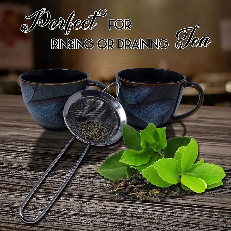 Kitchen Tools & Gadgets Fine Mesh Sieve Long Handle Food Grade Level Stainless Steel Mesh Strainers Colander