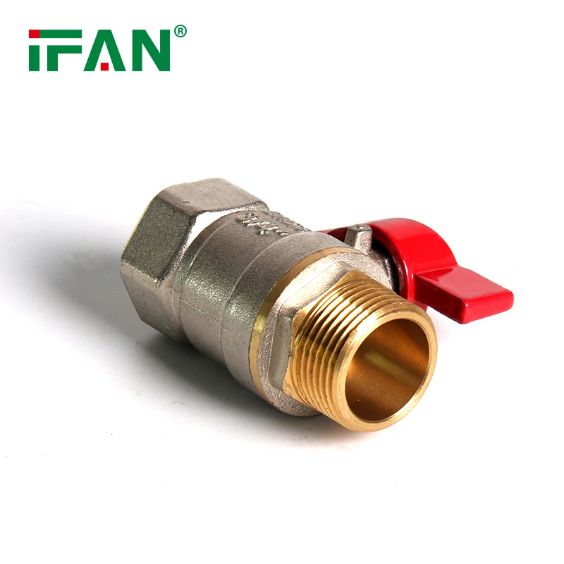 IFAN Water Supply Brass Water Valve 1 Inch Brass Ball Valve Butterfly Pattern Brass Ball Valves