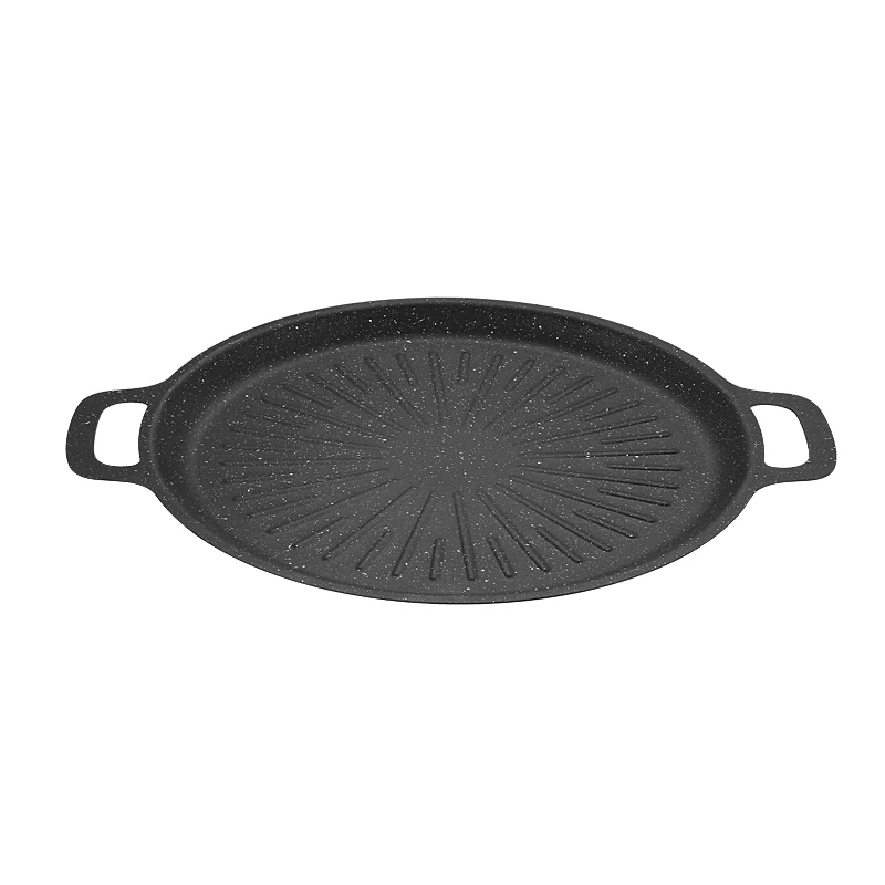 Best Seller Stainless Steel BBQ Grill Non-stick Grill Barbecue Outdoor Cookware Round Frying Pan
