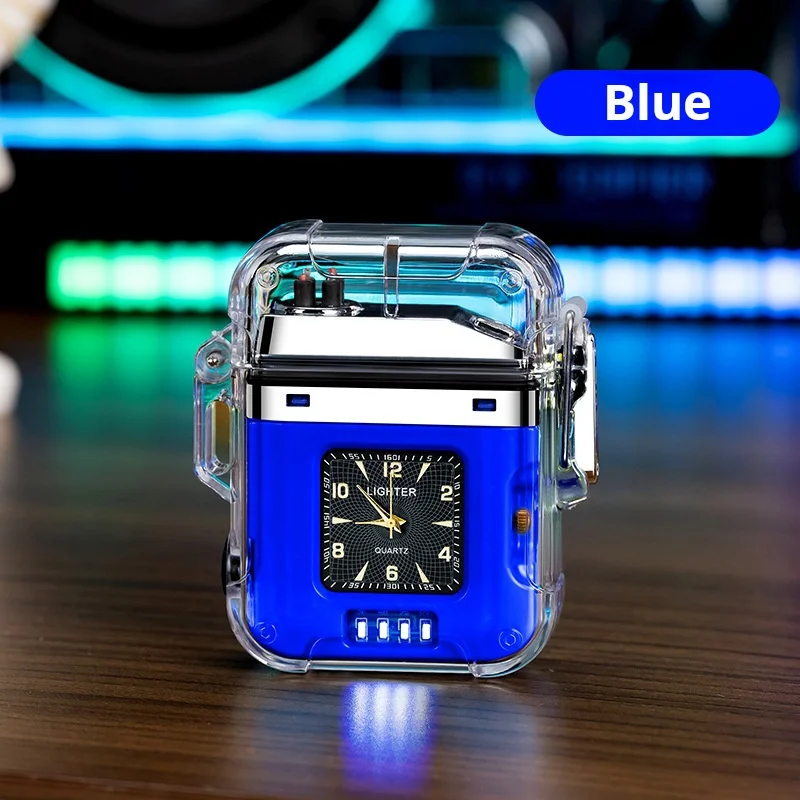 USB Rechargeable Dual Arc Lighter with Transparent and Quartz Dial