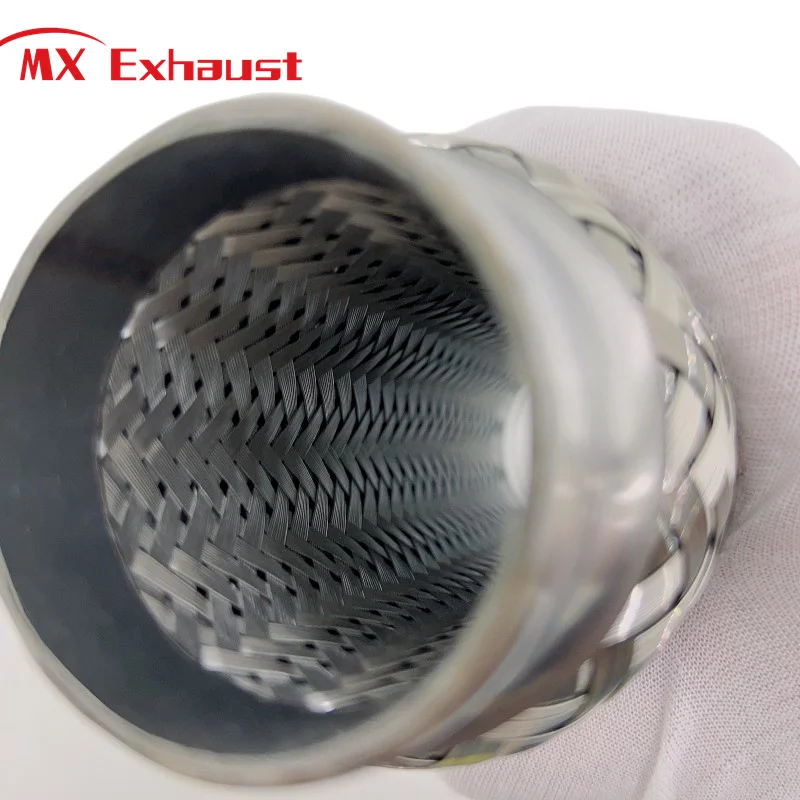 SS304 2/2.5 Inch Car Engine Auto Joint Flex Bellows Interlock Stainless Steel Flexible Systems Silencer Exhaust Muffler Pipe