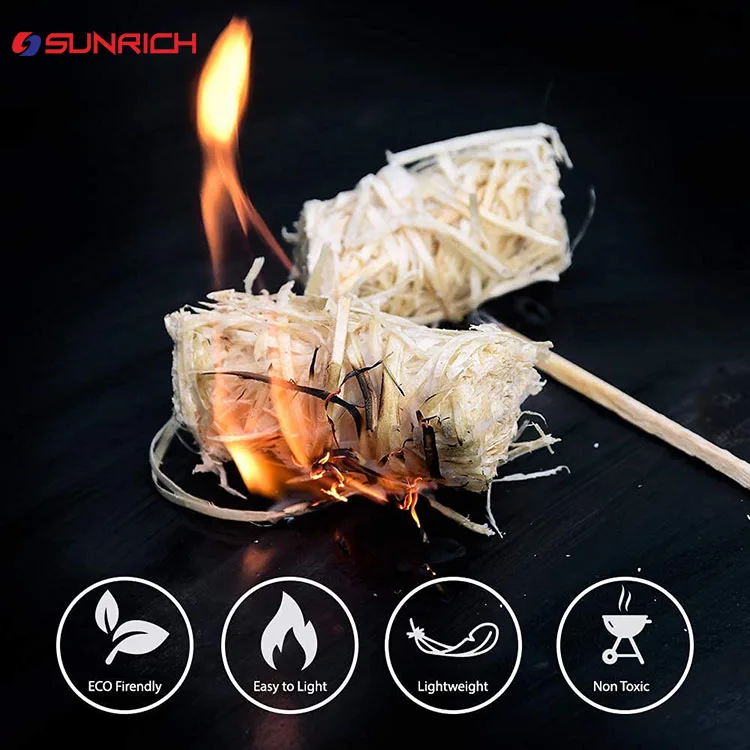 Firelighters Shavings Fire Starter Paraffin Wood Wool BBQ Charcoal Camping Natural Outdoor Wooden Cube Bamboo CHARCOAL 10 Boxes