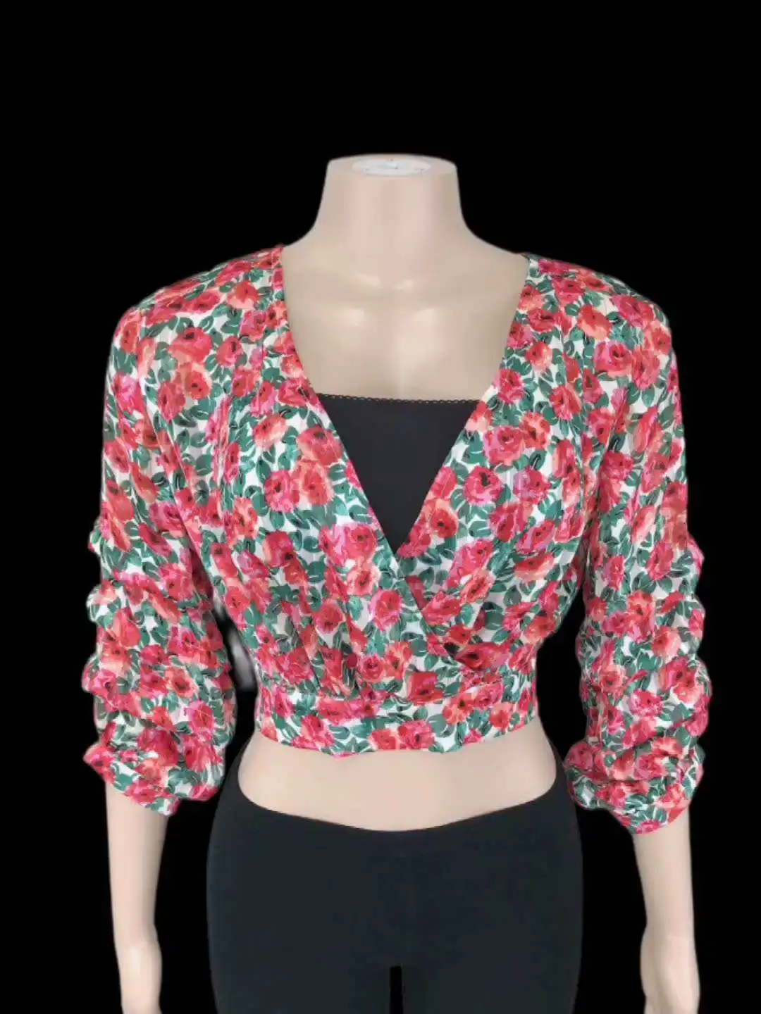 Fashion Women's Top Customizable Ladies Top Spring and Summer 100% Polyester Clothing Woman Digital Printing Short for Women