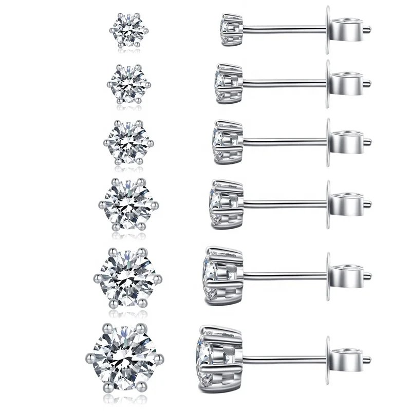 2024 Summer Collection Luxury 925 Sterling Silver Gold Stud Earrings Set 5A Cubic Zircon CZ Weddings Other Occasions Women