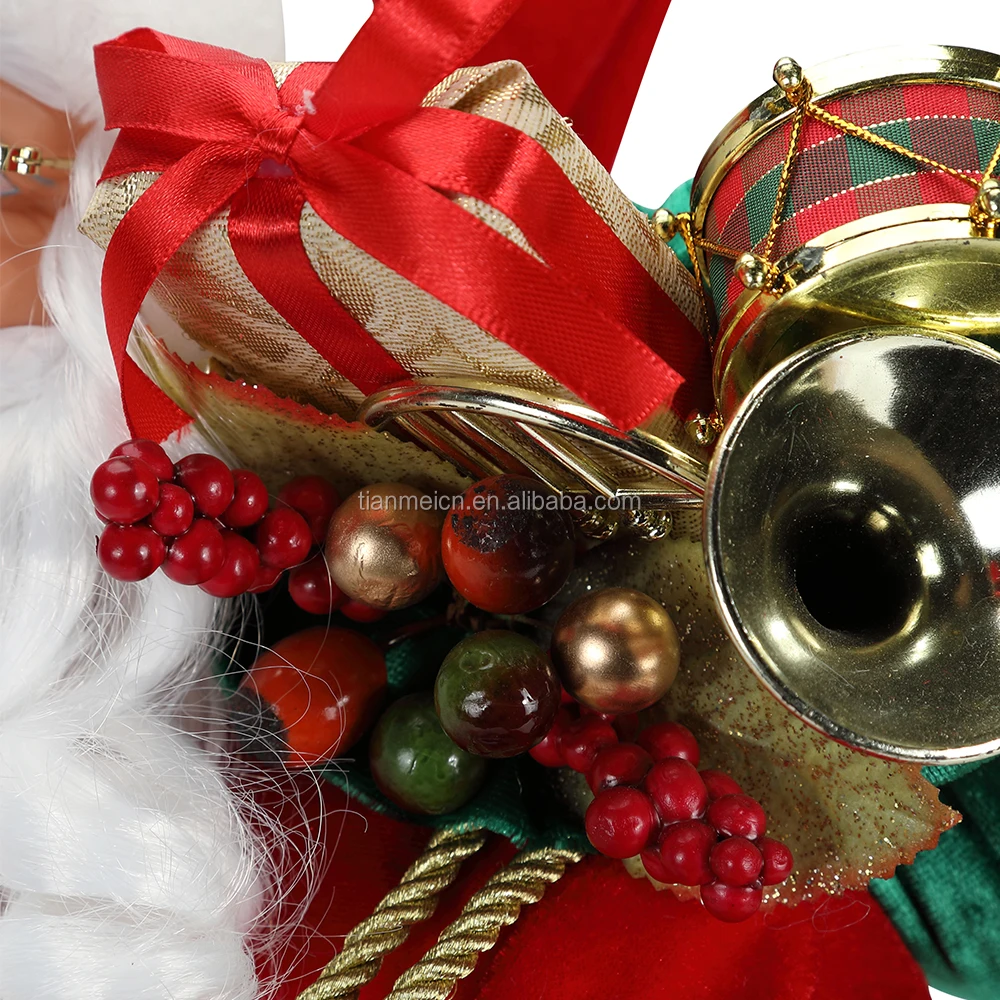 60cm Custom Christmas plush santa claus electric navidad Ornament Decoration Figurine Fabric Holiday Festival Xmas holiday