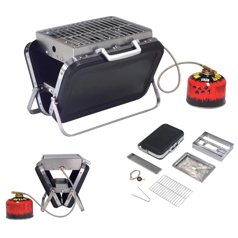 commercial Mini Suitcase commercial  bbq grill Camping outdoor Folding Stainless Steel  Barbecue Portable gas bbq grills
