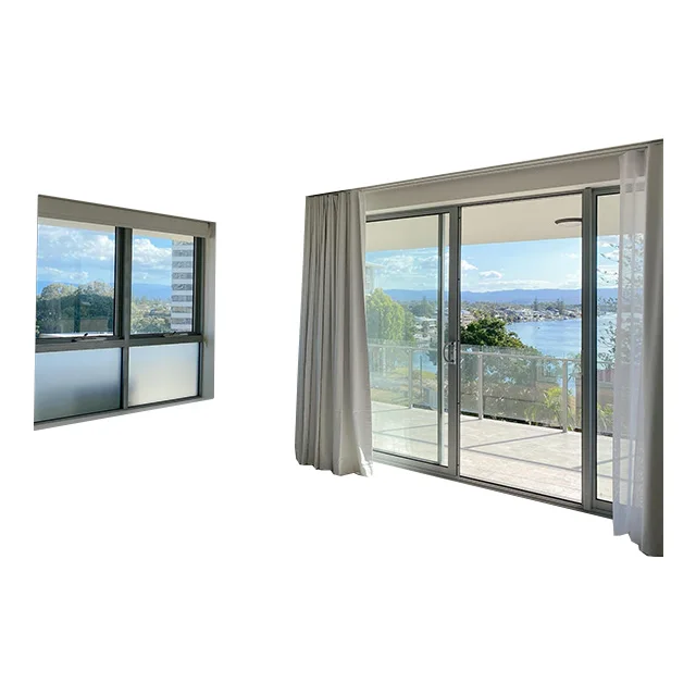 modern design corner sliding door from EBAHOUSE aluminium frame glass door double glazed doors and windows for house