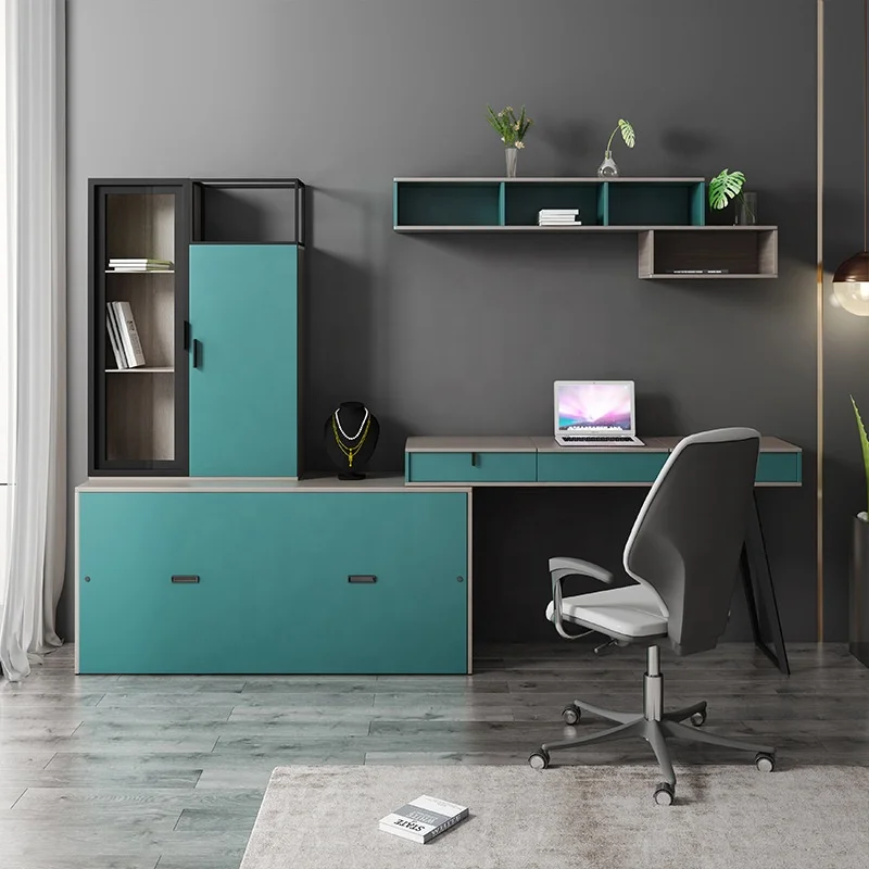 Multifunctional invisible folding cabinet bed desk dressing table corner bookcase office computer desk combined lunch break bed
