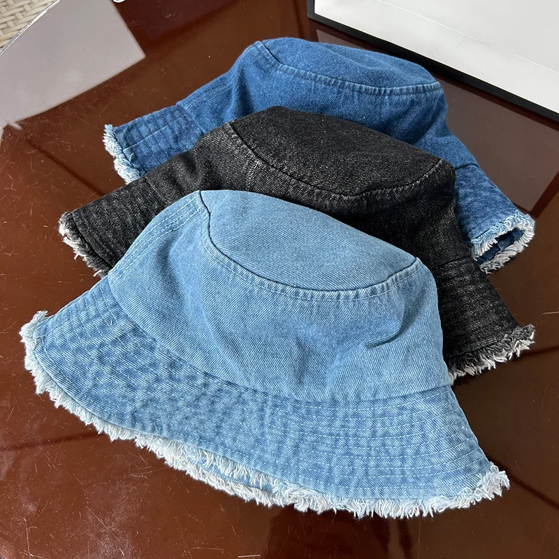 Vintage washes Denim bucket cap hip hop sun hats manufacture fisherman bucket Jeans hats