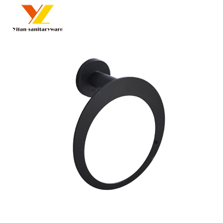Black Bathroom Accessories Bath Wall Mounted Towel Shelf Stainless Steel Bathroom Towel Rack