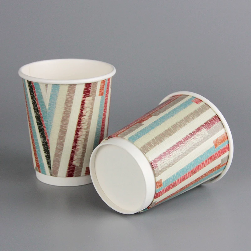 8oz 12oz 16oz 20oz Customized Design Paper Cups Disposable Printed Paper Double Wall Paper Coffee Cups With Lid