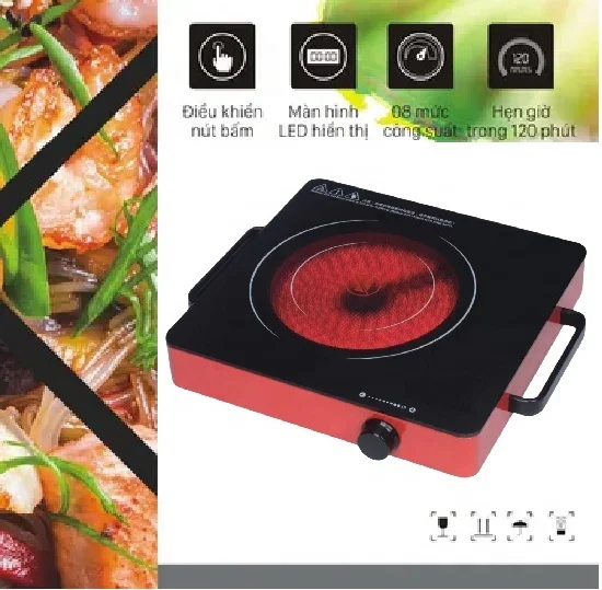 Wholesale 2000W stainless steel electric ceramic stove hot plate 1 burner touch sensor infrared cooker