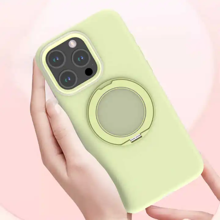 Liquid Silicone Skin Feel For iPhone 16 Magnet Holder Anti- Drop Pure color Phone Case For iPhone 16 Plus Pro Max