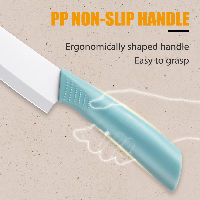7PCS Ceramic Knife Set With Plastic Cutting Board Ceramic Peeler Ceramic Chopper Knife Chef Knife