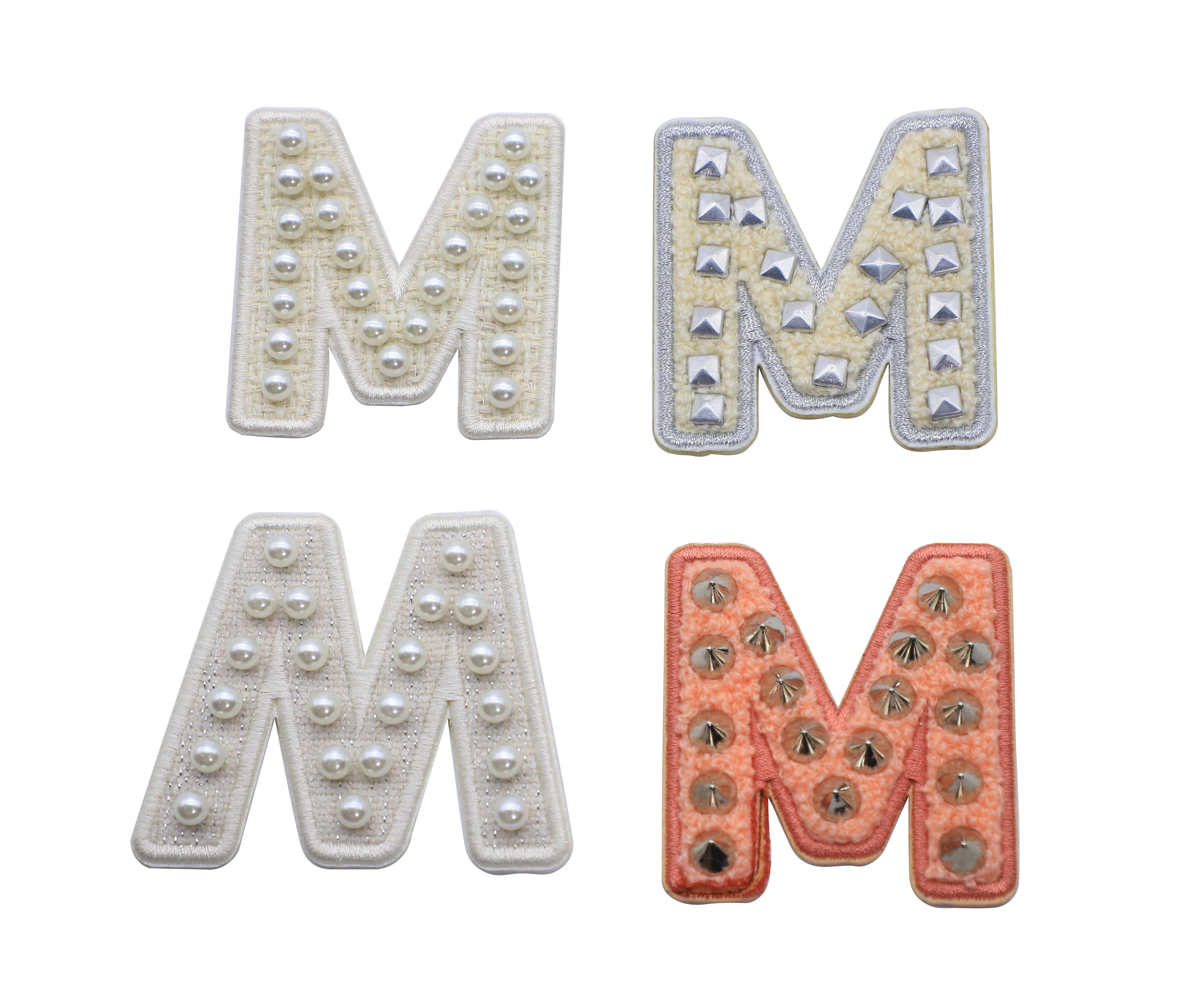 Custom Embroidery Patches iron Patch Gold Border English Letter A-Z Chenille Patches Embroidery Embroidered For Bag