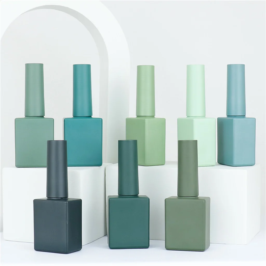 OEM custom wholesale 8ml 10ml 15ml 16ml square nail polish bottle with caps yellow orange fancy nail polish bottle