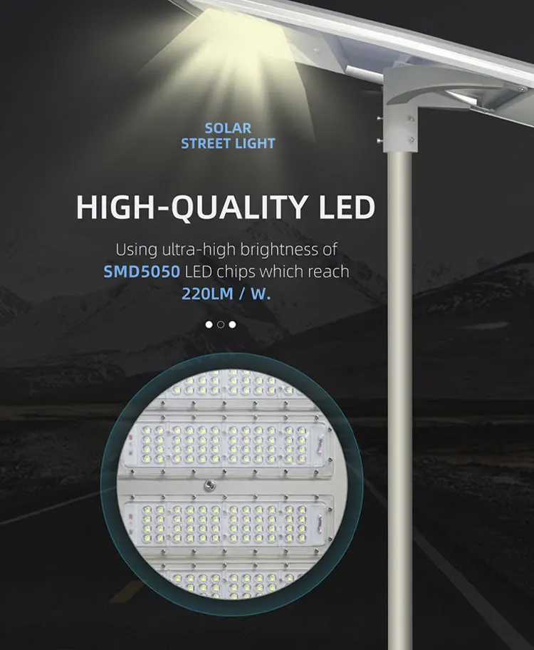 High lumen solar integrated street light factory direct sale in Shenzhen